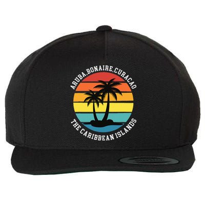 Aruba Bonaire Curacao The Caribbean Islands Vacation Wool Snapback Cap