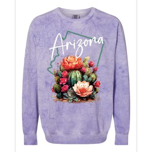 Arizona Blooming Cactus Flowers Love State Of Arizona Cute Colorblast Crewneck Sweatshirt