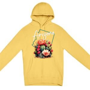 Arizona Blooming Cactus Flowers Love State Of Arizona Cute Premium Pullover Hoodie