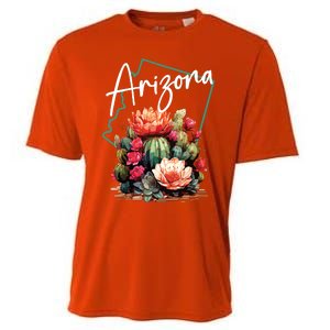 Arizona Blooming Cactus Flowers Love State Of Arizona Cute Cooling Performance Crew T-Shirt