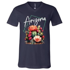 Arizona Blooming Cactus Flowers Love State Of Arizona Cute V-Neck T-Shirt