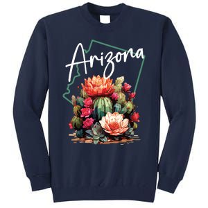 Arizona Blooming Cactus Flowers Love State Of Arizona Cute Tall Sweatshirt