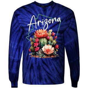 Arizona Blooming Cactus Flowers Love State Of Arizona Cute Tie-Dye Long Sleeve Shirt