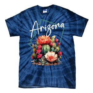 Arizona Blooming Cactus Flowers Love State Of Arizona Cute Tie-Dye T-Shirt