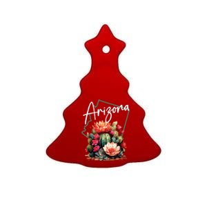 Arizona Blooming Cactus Flowers Love State Of Arizona Cute Ceramic Tree Ornament