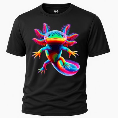 Axolotl Beautiful Colorful Axolotl Cooling Performance Crew T-Shirt