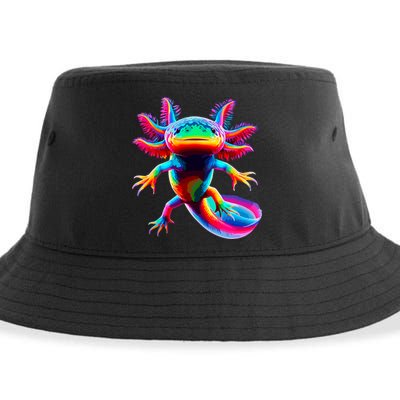 Axolotl Beautiful Colorful Axolotl Sustainable Bucket Hat