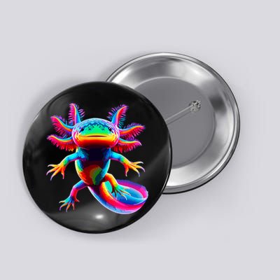 Axolotl Beautiful Colorful Axolotl Button