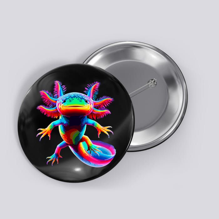 Axolotl Beautiful Colorful Axolotl Button