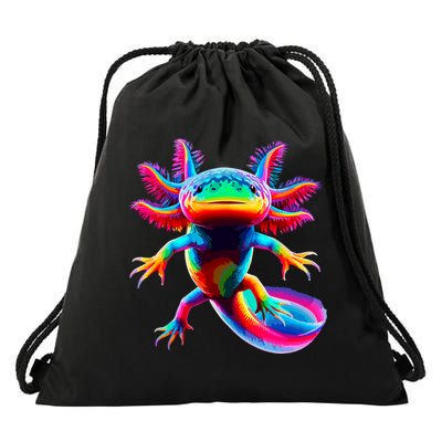 Axolotl Beautiful Colorful Axolotl Drawstring Bag