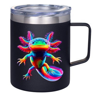 Axolotl Beautiful Colorful Axolotl 12oz Stainless Steel Coffee Mug