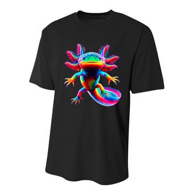 Axolotl Beautiful Colorful Axolotl Youth Performance Sprint T-Shirt
