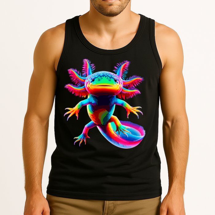 Axolotl Beautiful Colorful Axolotl Tank Top