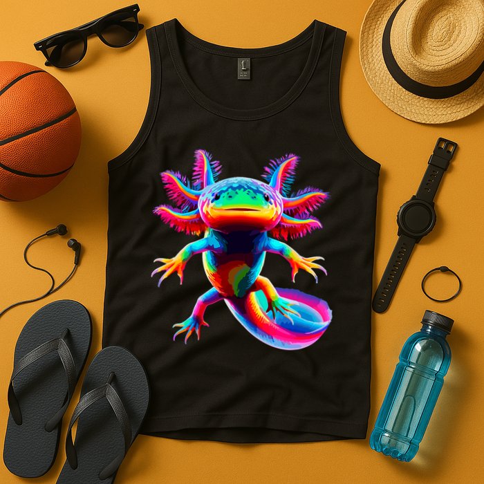 Axolotl Beautiful Colorful Axolotl Tank Top
