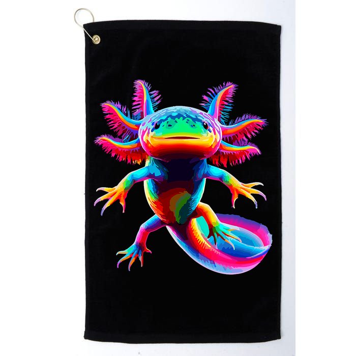 Axolotl Beautiful Colorful Axolotl Golf Towel