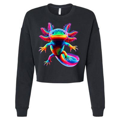 Axolotl Beautiful Colorful Axolotl Cropped Pullover Crew