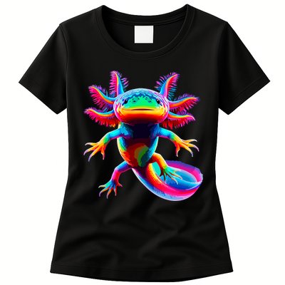 Axolotl Beautiful Colorful Axolotl Womens T-Shirt