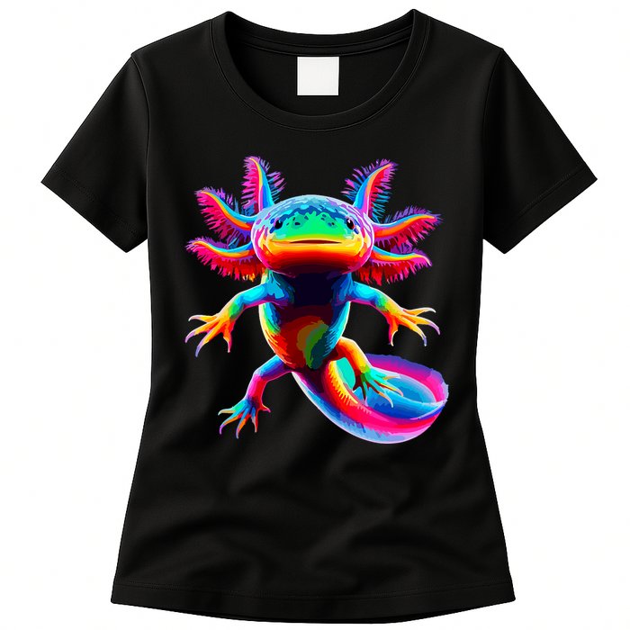 Axolotl Beautiful Colorful Axolotl Womens T-Shirt