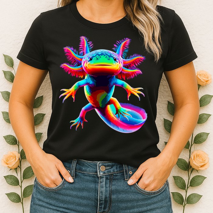 Axolotl Beautiful Colorful Axolotl Womens T-Shirt