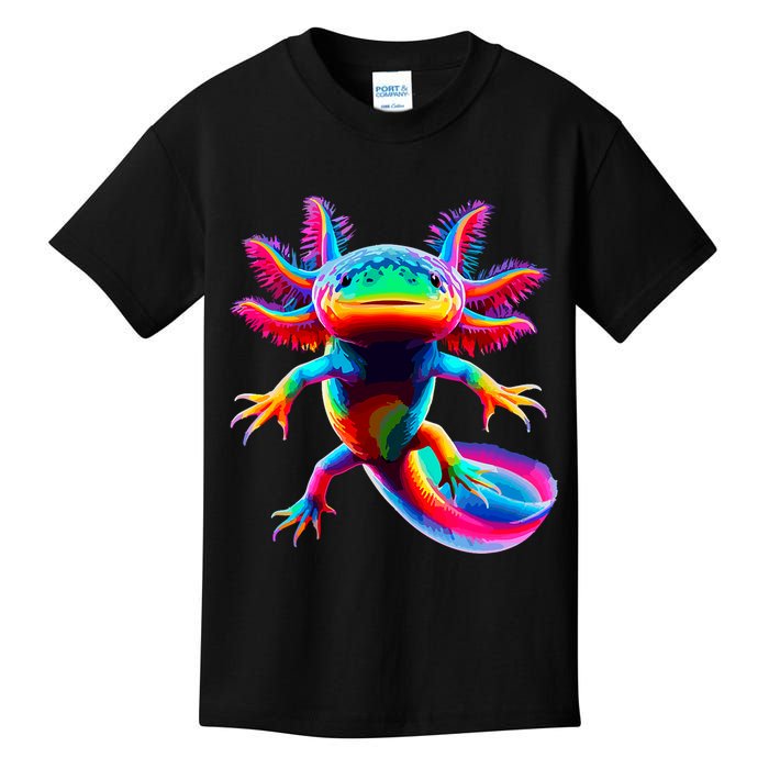 Axolotl Beautiful Colorful Axolotl Kids T-Shirt