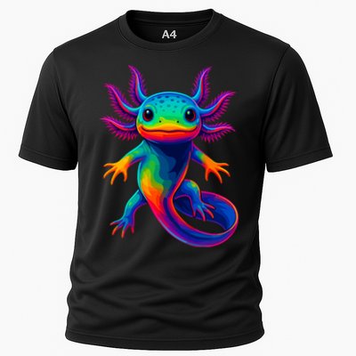 Axolotl Beautiful Colorful Kawaii Axolot Cooling Performance Crew T-Shirt
