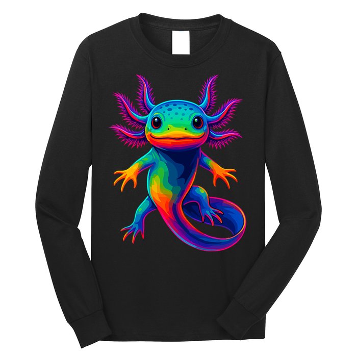 Axolotl Beautiful Colorful Kawaii Axolot Long Sleeve Shirt