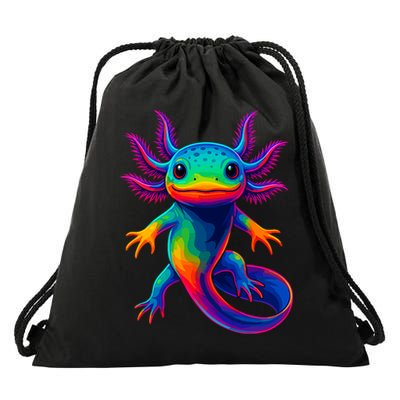 Axolotl Beautiful Colorful Kawaii Axolot Drawstring Bag
