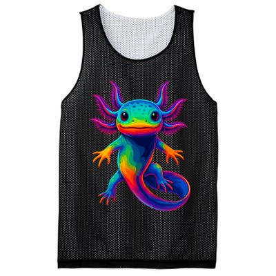 Axolotl Beautiful Colorful Kawaii Axolot Mesh Reversible Basketball Jersey Tank