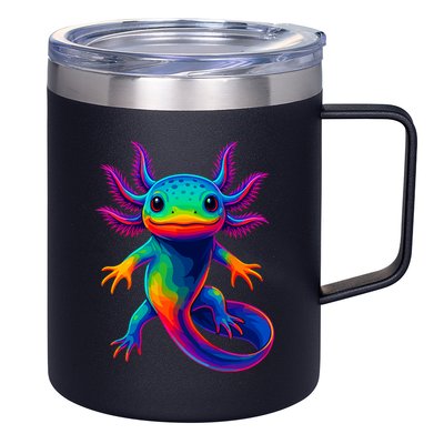 Axolotl Beautiful Colorful Kawaii Axolot 12oz Stainless Steel Coffee Mug