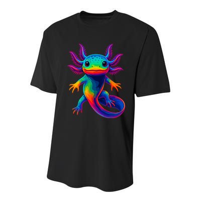 Axolotl Beautiful Colorful Kawaii Axolot Youth Performance Sprint T-Shirt