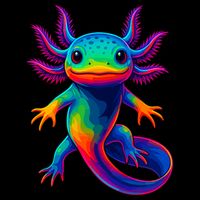 Axolotl Beautiful Colorful Kawaii Axolot Poster