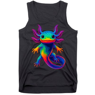 Axolotl Beautiful Colorful Kawaii Axolot Tank Top
