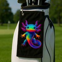 Axolotl Beautiful Colorful Kawaii Axolot Golf Towel