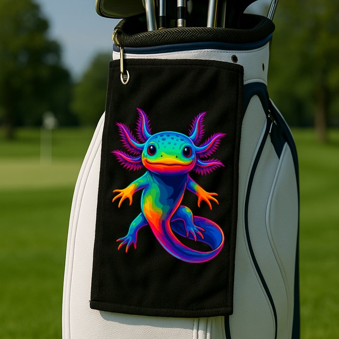 Axolotl Beautiful Colorful Kawaii Axolot Golf Towel