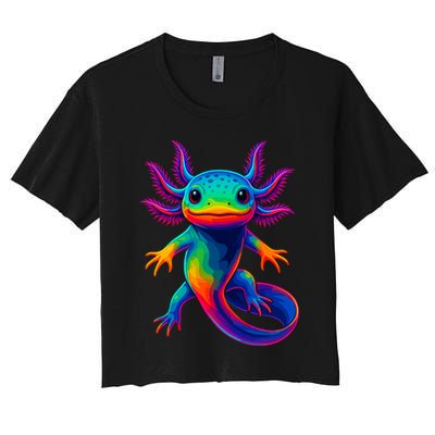 Axolotl Beautiful Colorful Kawaii Axolot Women's Crop Top Tee