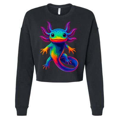 Axolotl Beautiful Colorful Kawaii Axolot Cropped Pullover Crew