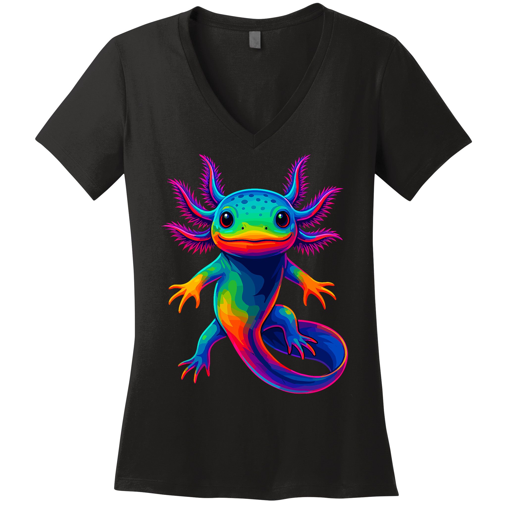 Axolotl Beautiful Colorful Kawaii Axolot Women's V-Neck T-Shirt