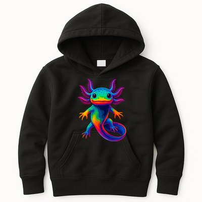 Axolotl Beautiful Colorful Kawaii Axolot Kids Hoodie