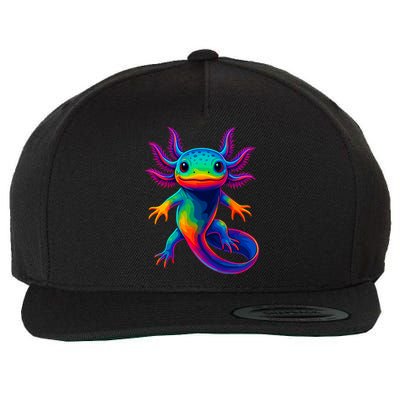 Axolotl Beautiful Colorful Kawaii Axolot Wool Snapback Cap