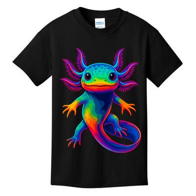 Axolotl Beautiful Colorful Kawaii Axolot Kids T-Shirt