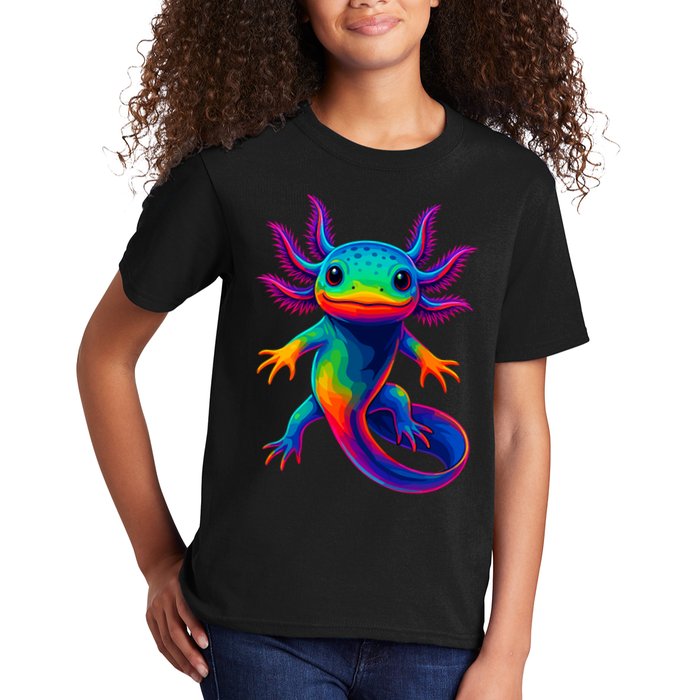 Axolotl Beautiful Colorful Kawaii Axolot Kids T-Shirt