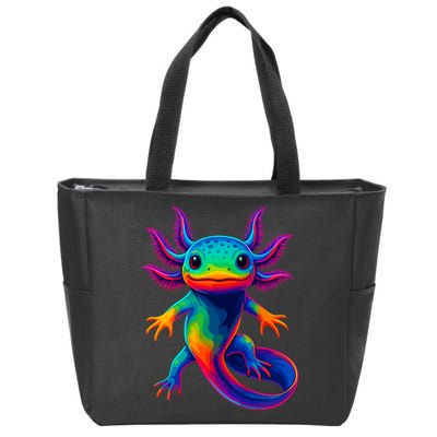 Axolotl Beautiful Colorful Kawaii Axolot Zip Tote Bag