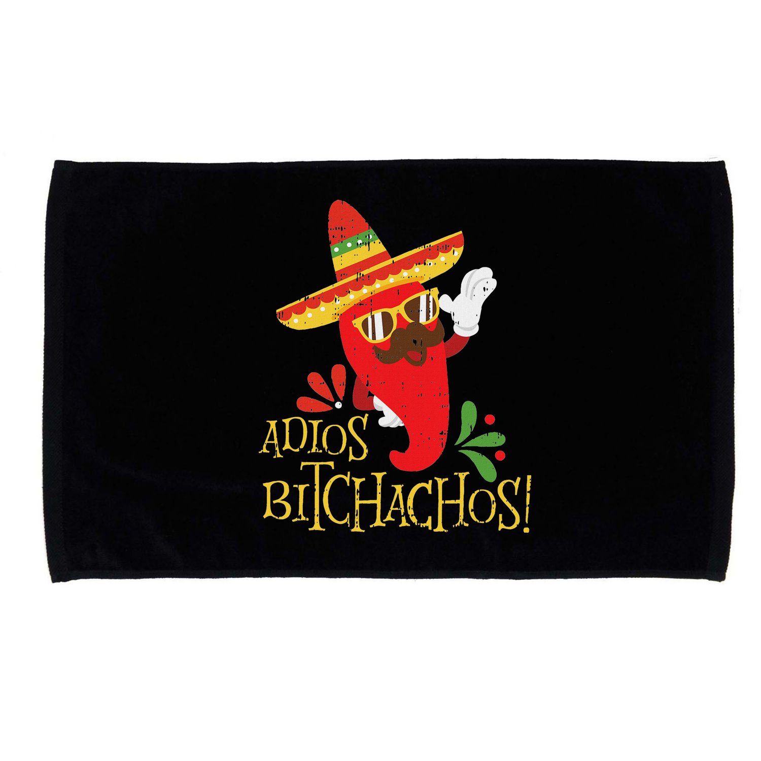 Adios Bitchachos Cinco De Mayo Mexican Chili Peppers Microfiber Hand Towel