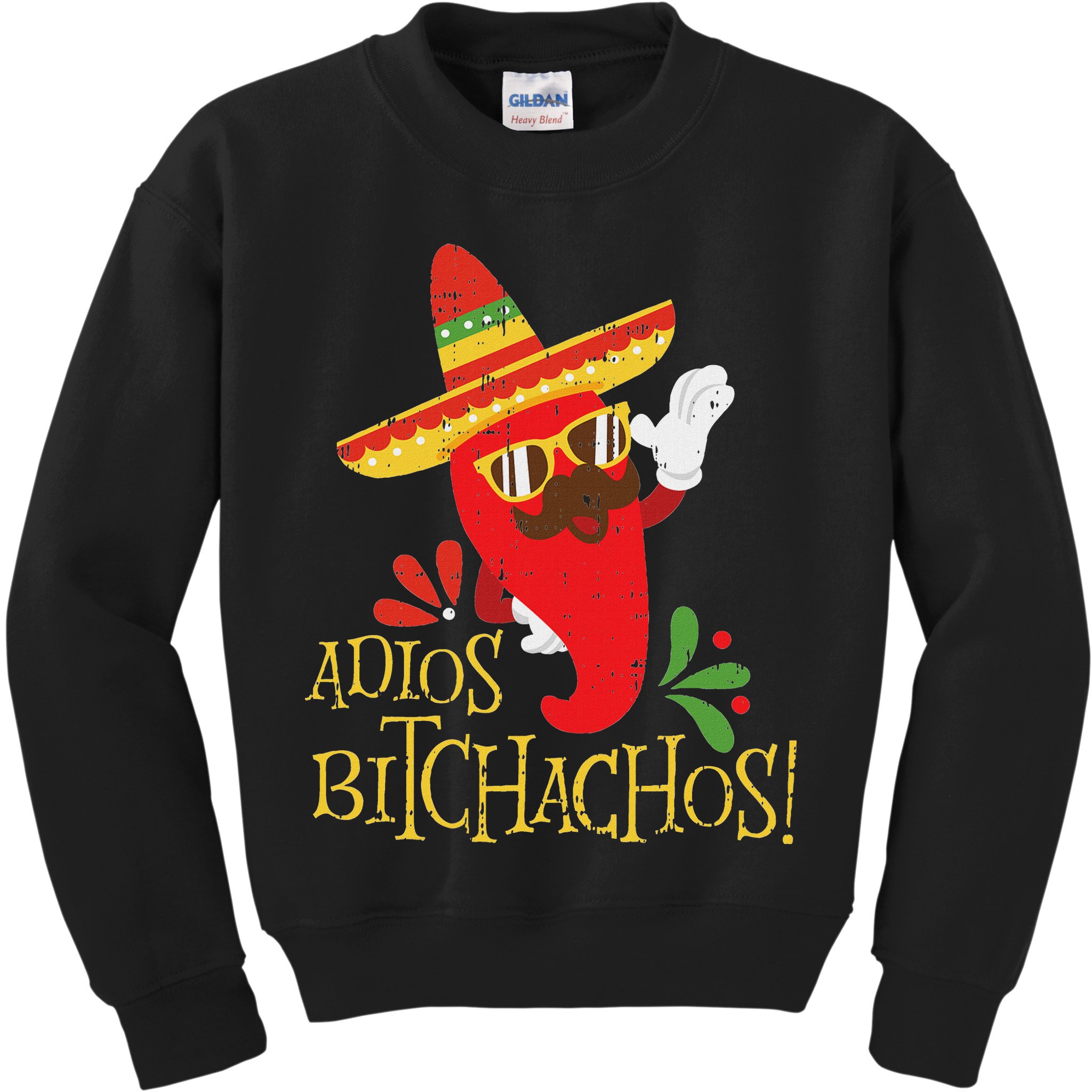 Adios Bitchachos Cinco De Mayo Mexican Chili Peppers Kids Sweatshirt