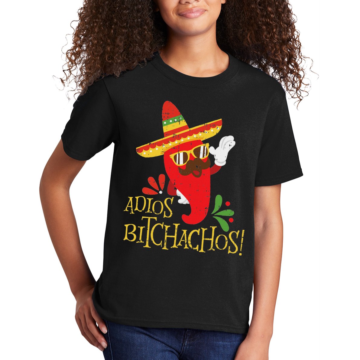 Adios Bitchachos Cinco De Mayo Mexican Chili Peppers Kids T-Shirt