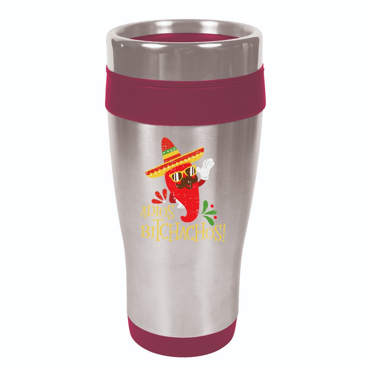Adios Bitchachos Cinco De Mayo Mexican Chili Peppers 16oz Travel Tumbler