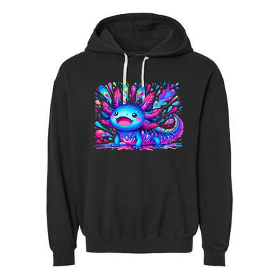 Axolotl Beautiful Colorful Art Axolotl Garment-Dyed Fleece Hoodie