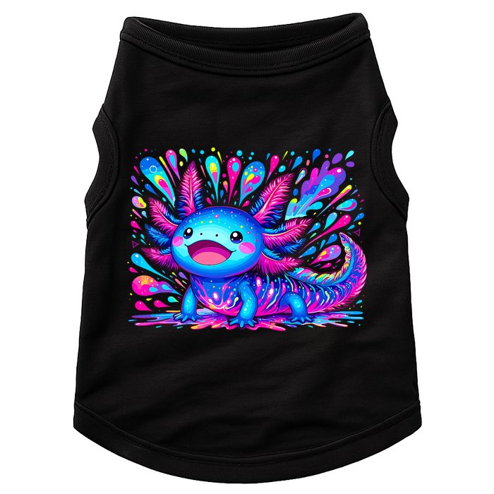 Axolotl Beautiful Colorful Art Axolotl Doggie Tank