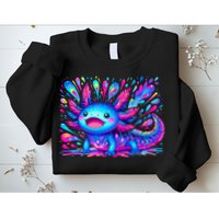Axolotl Beautiful Colorful Art Axolotl Sweatshirt