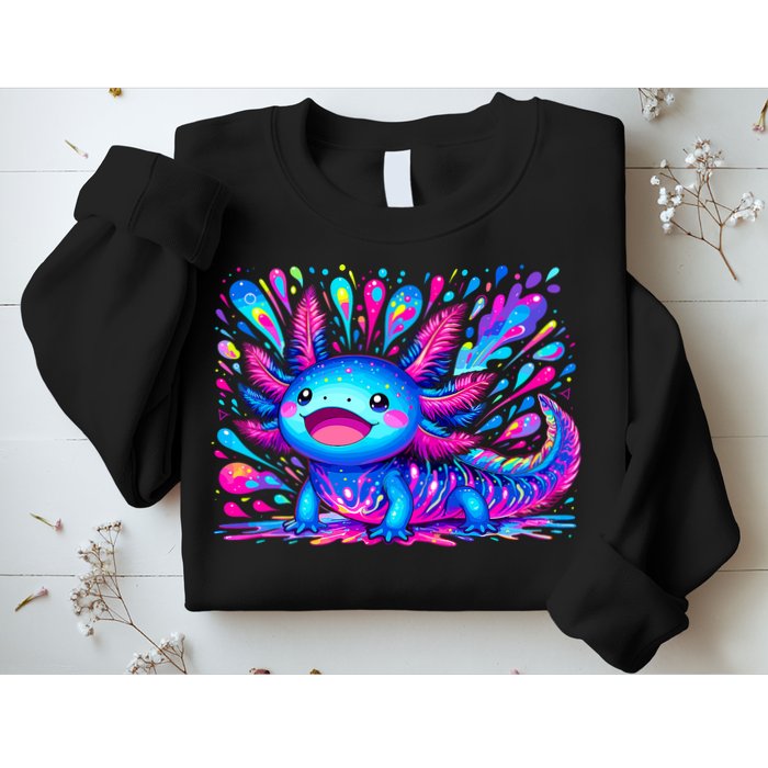 Axolotl Beautiful Colorful Art Axolotl Sweatshirt
